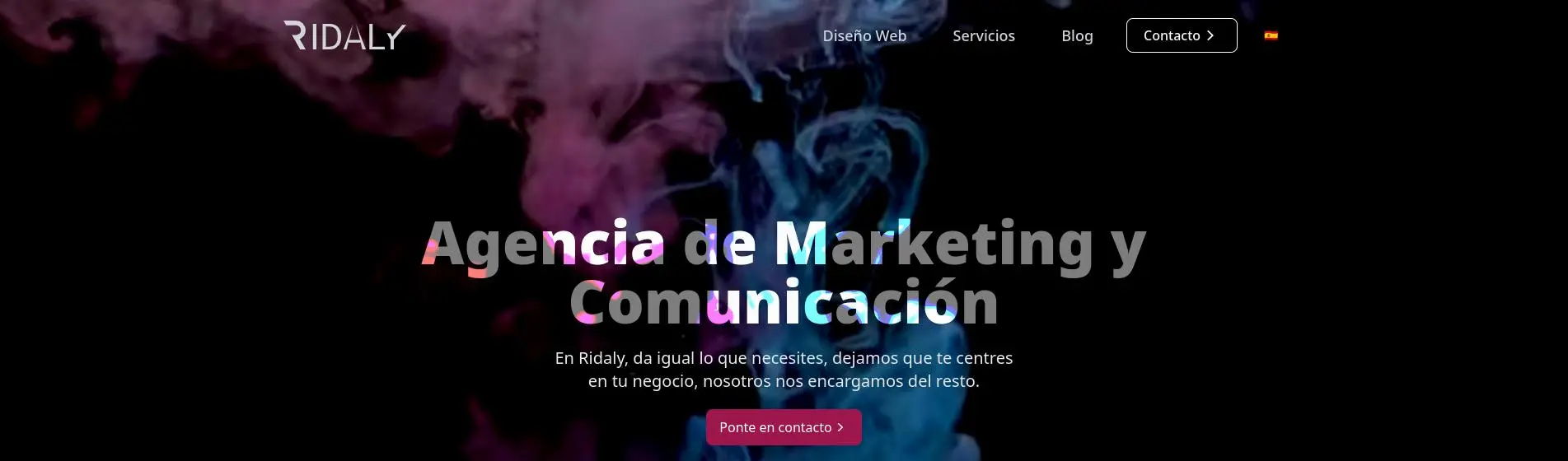 Página de Ridaly la Mejor Agencia de Diseño Web