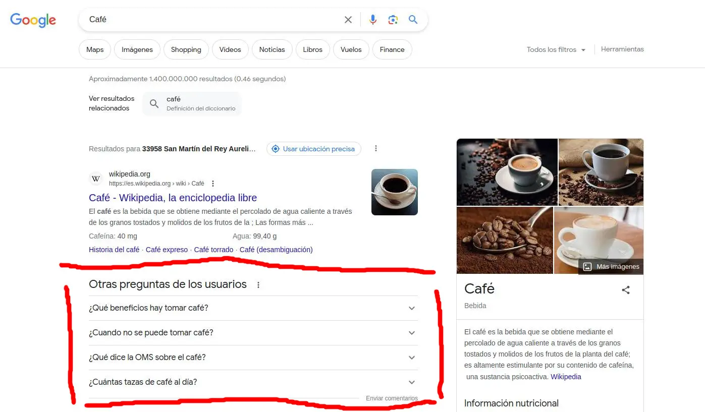 People Also Ask, ejemplo de esta función de las SERPs de Google