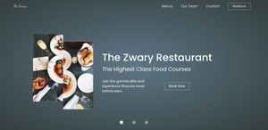 Zwary Restaurant website designed by Ridaly